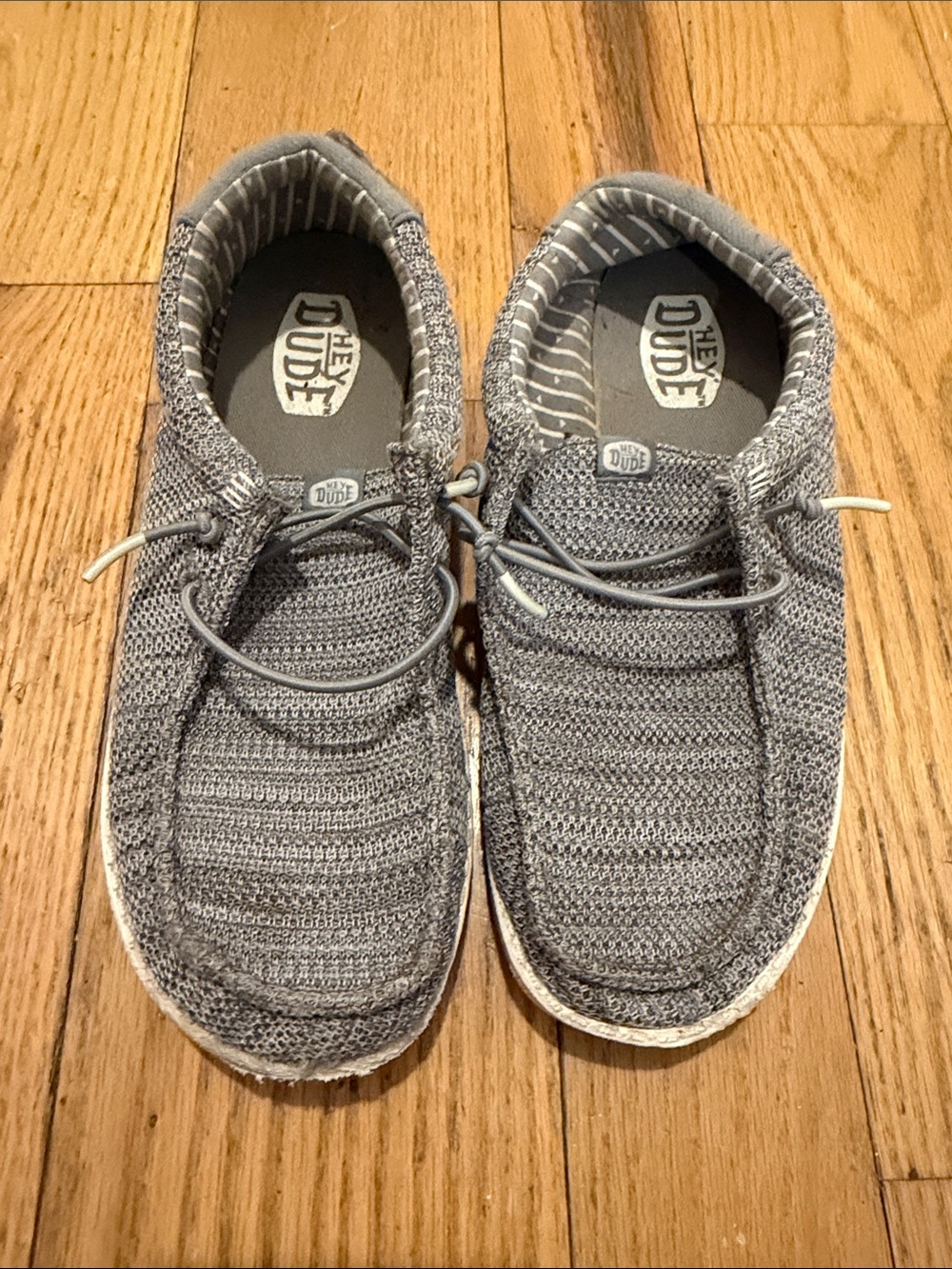 Hey Dude Gray Knit Slip-On Sneakers